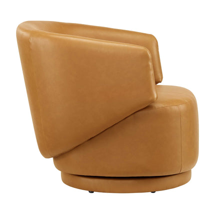Modway EEI-6358 Celestia Vegan Leather Fabric and Wood Swivel Chair Modway