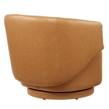 Modway EEI-6358 Celestia Vegan Leather Fabric and Wood Swivel Chair Modway