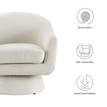 Modway EEI-6359 Astral Boucle Fabric Swivel Chair Modway
