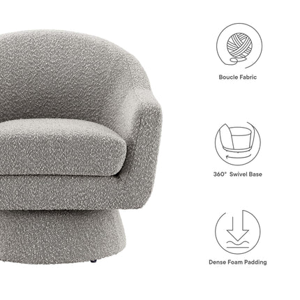 Modway EEI-6359 Astral Boucle Fabric Swivel Chair Modway