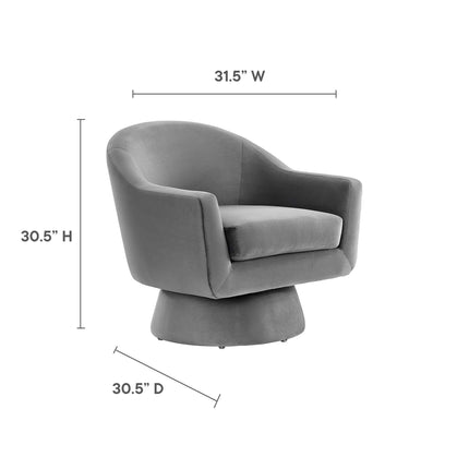 Modway EEI-6360 Astral Performance Velvet Fabric and Wood Swivel Chair Modway