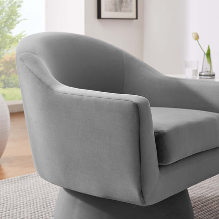 Modway EEI-6360 Astral Performance Velvet Fabric and Wood Swivel Chair Modway
