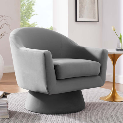 Modway EEI-6360 Astral Performance Velvet Fabric and Wood Swivel Chair Modway