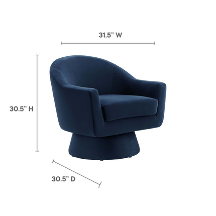 Modway EEI-6360 Astral Performance Velvet Fabric and Wood Swivel Chair Modway