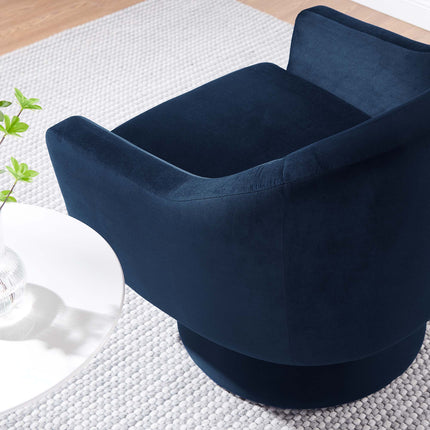 Modway EEI-6360 Astral Performance Velvet Fabric and Wood Swivel Chair Modway