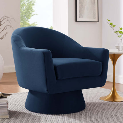 Modway EEI-6360 Astral Performance Velvet Fabric and Wood Swivel Chair Modway