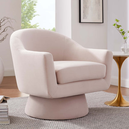 Modway EEI-6360 Astral Performance Velvet Fabric and Wood Swivel Chair Modway