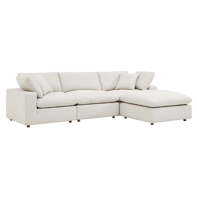 Modway EEI-6363 Commix 4-Piece Down Filled Overstuffed Boucle Fabric Sectional Sofa Modway
