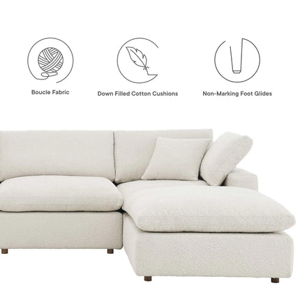 Modway EEI-6363 Commix 4-Piece Down Filled Overstuffed Boucle Fabric Sectional Sofa Modway