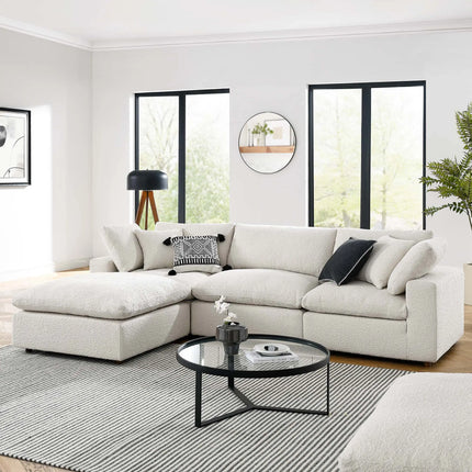 Modway EEI-6363 Commix 4-Piece Down Filled Overstuffed Boucle Fabric Sectional Sofa Modway