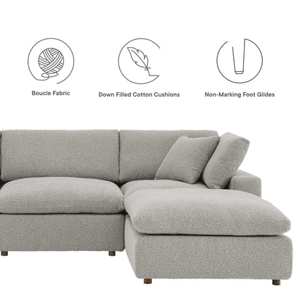 Modway EEI-6363 Commix 4-Piece Down Filled Overstuffed Boucle Fabric Sectional Sofa Modway