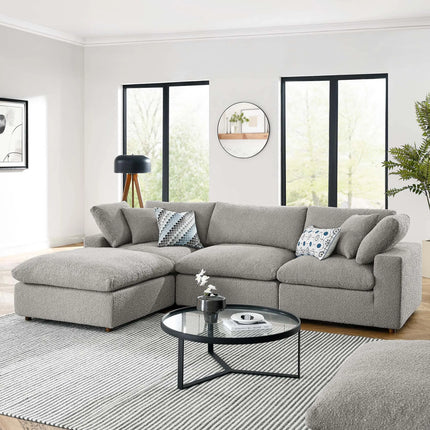 Modway EEI-6363 Commix 4-Piece Down Filled Overstuffed Boucle Fabric Sectional Sofa Modway
