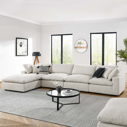 Modway EEI-6365 Commix 5-Piece Down Filled Overstuffed Boucle Fabric Sectional Sofa Modway