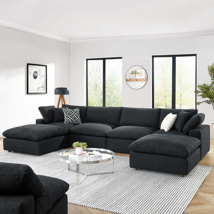 Modway EEI-6366 Commix 6-Piece Down Filled Overstuffed Boucle Sectional Sofa Modway