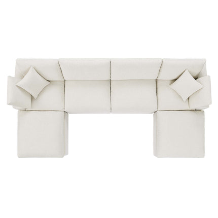 Modway EEI-6366 Commix 6-Piece Down Filled Overstuffed Boucle Sectional Sofa Modway