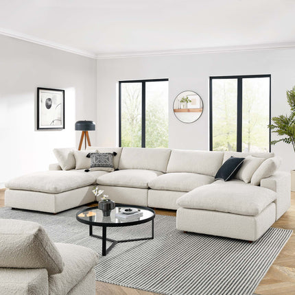 Modway EEI-6366 Commix 6-Piece Down Filled Overstuffed Boucle Sectional Sofa Modway