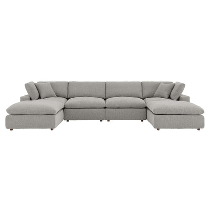 Modway EEI-6366 Commix 6-Piece Down Filled Overstuffed Boucle Sectional Sofa Modway