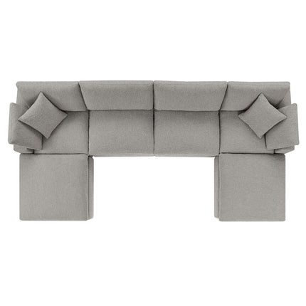 Modway EEI-6366 Commix 6-Piece Down Filled Overstuffed Boucle Sectional Sofa Modway