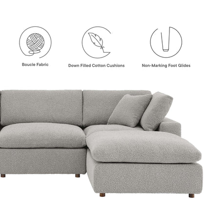 Modway EEI-6366 Commix 6-Piece Down Filled Overstuffed Boucle Sectional Sofa Modway