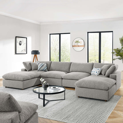 Modway EEI-6366 Commix 6-Piece Down Filled Overstuffed Boucle Sectional Sofa Modway