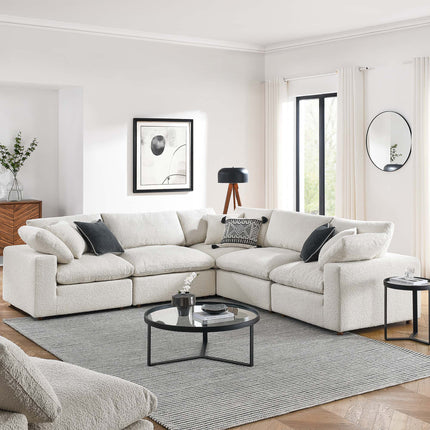 Modway EEI-6368 Commix 5-Piece Down Filled Overstuffed Boucle Sectional Sofa Modway