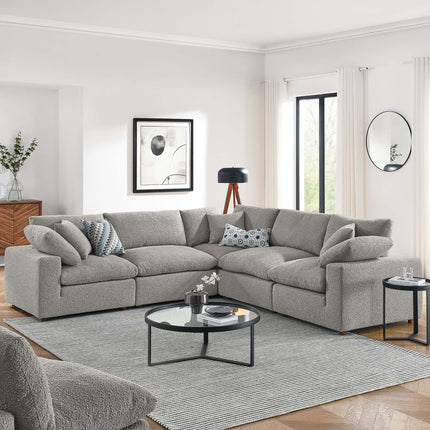 Modway EEI-6368 Commix 5-Piece Down Filled Overstuffed Boucle Sectional Sofa Modway
