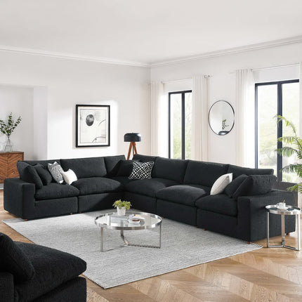 Modway EEI-6369 Commix 6-Piece Down Filled Overstuffed Boucle Fabric Sectional Sofa Modway