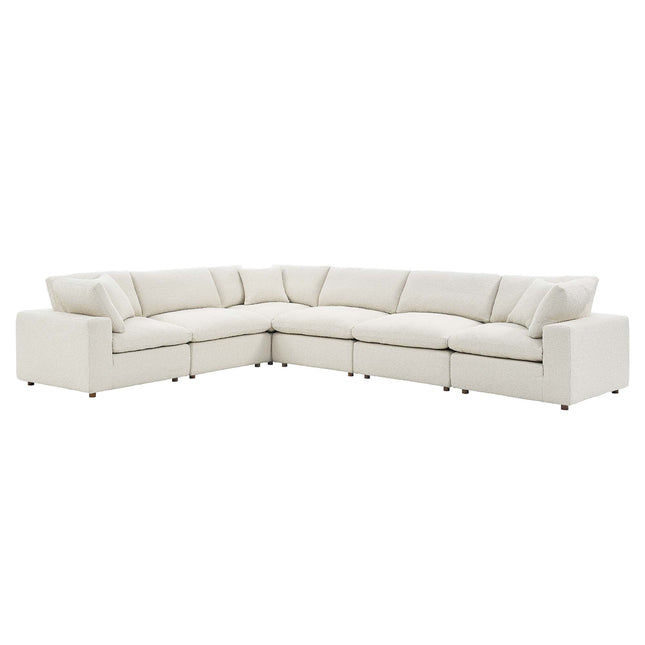 Modway EEI-6369 Commix 6-Piece Down Filled Overstuffed Boucle Fabric Sectional Sofa Modway