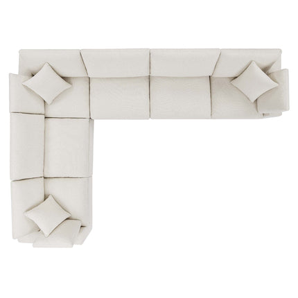 Modway EEI-6369 Commix 6-Piece Down Filled Overstuffed Boucle Fabric Sectional Sofa Modway