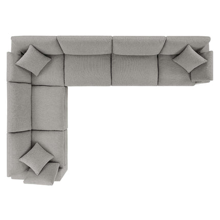 Modway EEI-6369 Commix 6-Piece Down Filled Overstuffed Boucle Fabric Sectional Sofa Modway