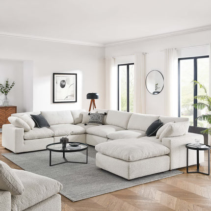Modway EEI-6370 Commix 7-Piece Down Filled Overstuffed Boucle Sectional Sofa Modway