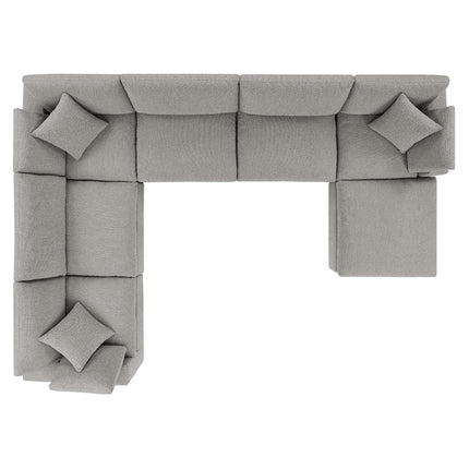 Modway EEI-6370 Commix 7-Piece Down Filled Overstuffed Boucle Sectional Sofa Modway
