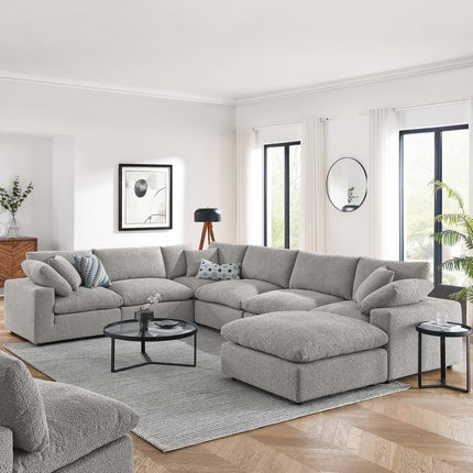 Modway EEI-6370 Commix 7-Piece Down Filled Overstuffed Boucle Sectional Sofa Modway