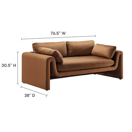 Modway EEI-6382 Waverly Performance Velvet Sofa Modway