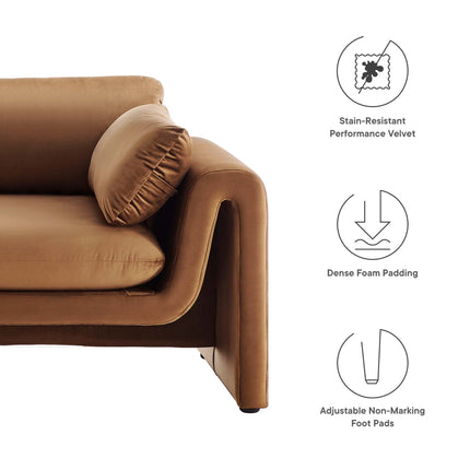 Modway EEI-6382 Waverly Performance Velvet Sofa Modway