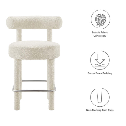 Modway EEI-6383 Toulouse Boucle Fabric Counter Stool - Plaza Home Decor