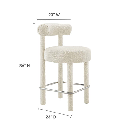 Modway EEI-6383 Toulouse Boucle Fabric Counter Stool - Plaza Home Decor