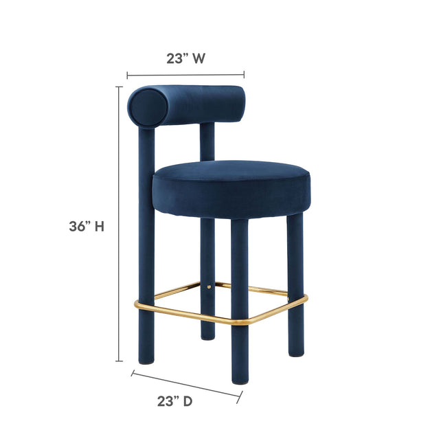 Modway EEI-6384 Toulouse Performance Velvet Counter Stool - Plaza Home Decor