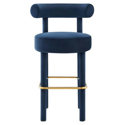 Modway EEI-6386 Toulouse Performance Velvet Bar Stool - Plaza Home Decor