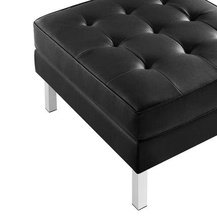 Modway EEI-6409 Loft Tufted Vegan Leather Armchair and Ottoman Set Modway