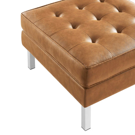 Modway EEI-6409 Loft Tufted Vegan Leather Armchair and Ottoman Set Modway