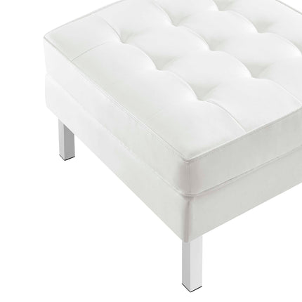 Modway EEI-6409 Loft Tufted Vegan Leather Armchair and Ottoman Set Modway