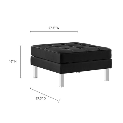 Modway EEI-6410 Loft Tufted Vegan Leather Sofa and Ottoman Set Modway
