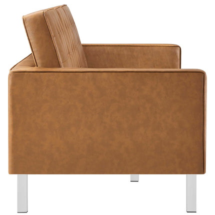 Modway EEI-6410 Loft Tufted Vegan Leather Sofa and Ottoman Set Modway