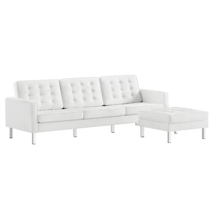 Modway EEI-6410 Loft Tufted Vegan Leather Sofa and Ottoman Set Modway