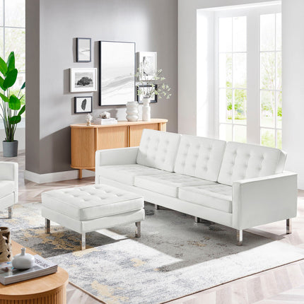 Modway EEI-6410 Loft Tufted Vegan Leather Sofa and Ottoman Set Modway