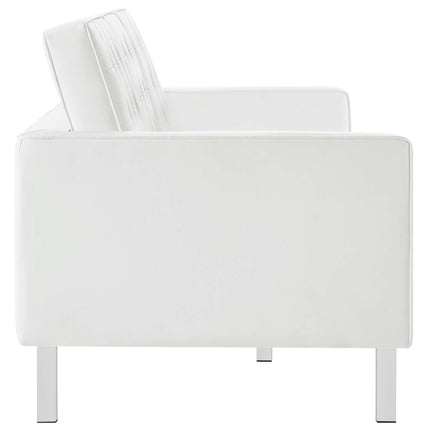 Modway EEI-6410 Loft Tufted Vegan Leather Sofa and Ottoman Set Modway
