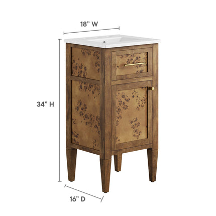 Modway EEI-6436 Elysian 18" Wood Bathroom Vanity Modway