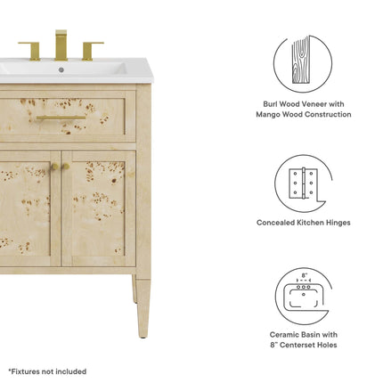Modway EEI-6439 Elysian 24" Wood Bathroom Vanity Modway