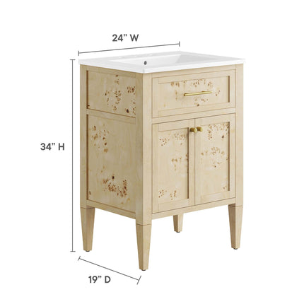 Modway EEI-6439 Elysian 24" Wood Bathroom Vanity Modway